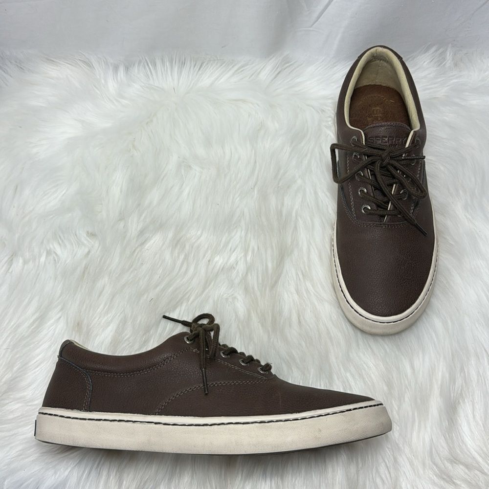 Sperry Topsider Cutter Brown Leather Lace Up Boat‎ Shoes Sz 11